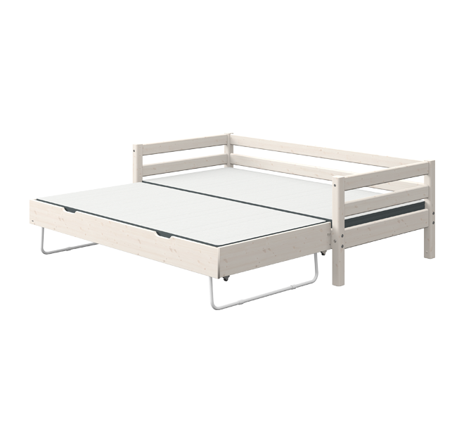 经典单人床配床下抽拉床-白色90cm