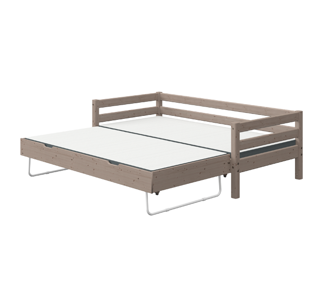 经典单人床配床下抽拉床-褐色90cm