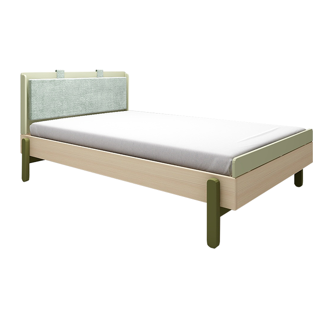 POPSICLE 单人床配绿色软靠垫140cm